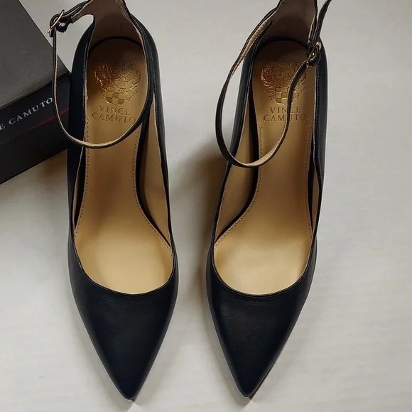Vince Camuto Hinata Black Ankle Strap Heel Size 9 1/2 M - Picture 1 of 10